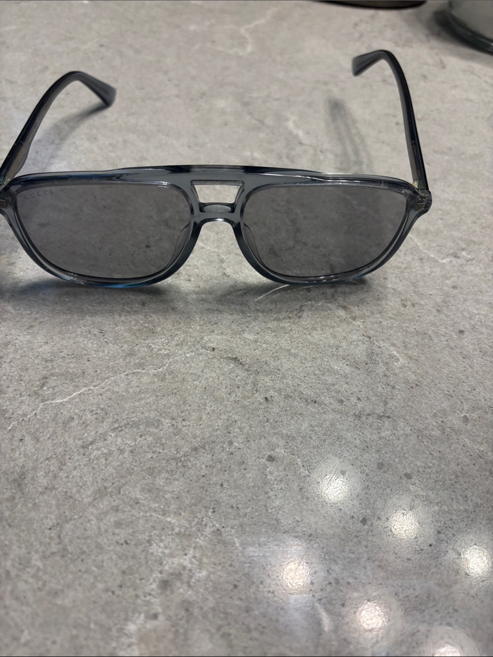 Gucci Translucent Gray Aviator Sunglasses